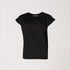 T-shirt met plooien op schouder - Zwart
