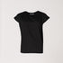 T-shirt met plooien op schouder - Zwart