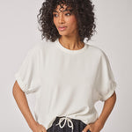 Blouse met elastische mouwdetail - White