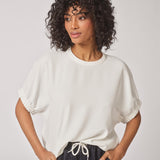 Blouse met elastische mouwdetail - White