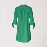 Korte jurk met kraag - Groen