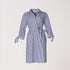 Korte jurk met kraag - Blauw streep