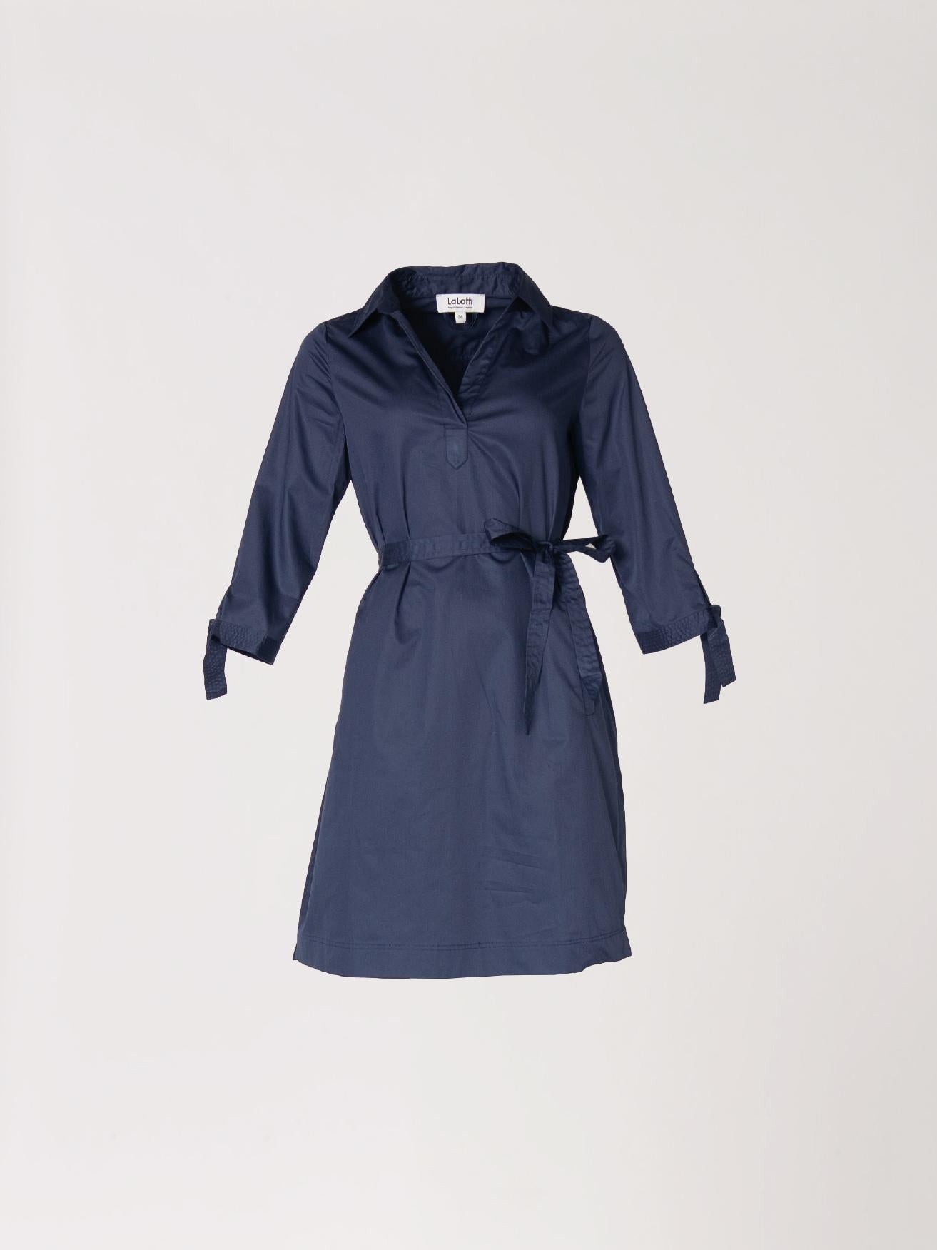 Korte jurk met kraag - Navy