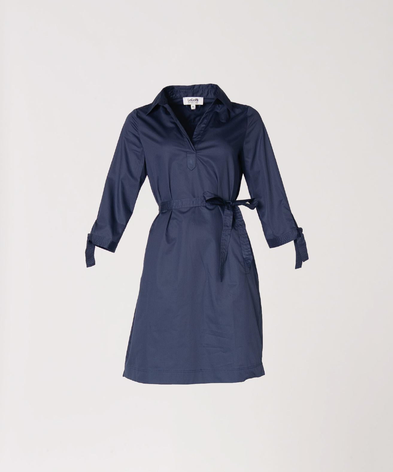 Korte jurk met kraag - Navy