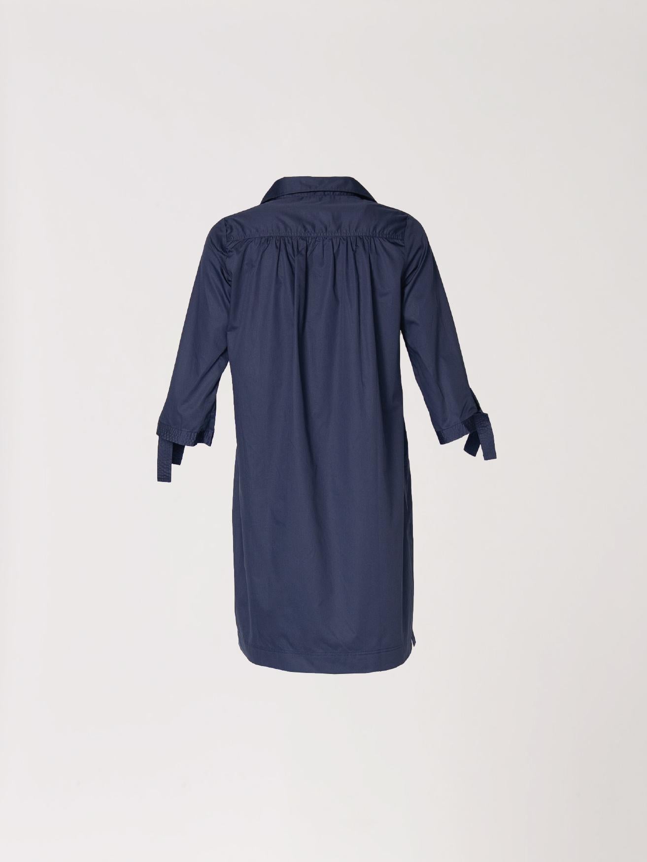 Korte jurk met kraag - Navy