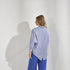 Oversized hemd met knopen op rug - Blauw streep