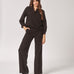 Wijde broek middelhoge taille - Black