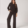 Wijde broek middelhoge taille - Black