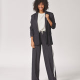 Comfy broek met brede pijpen - Navy Stripe