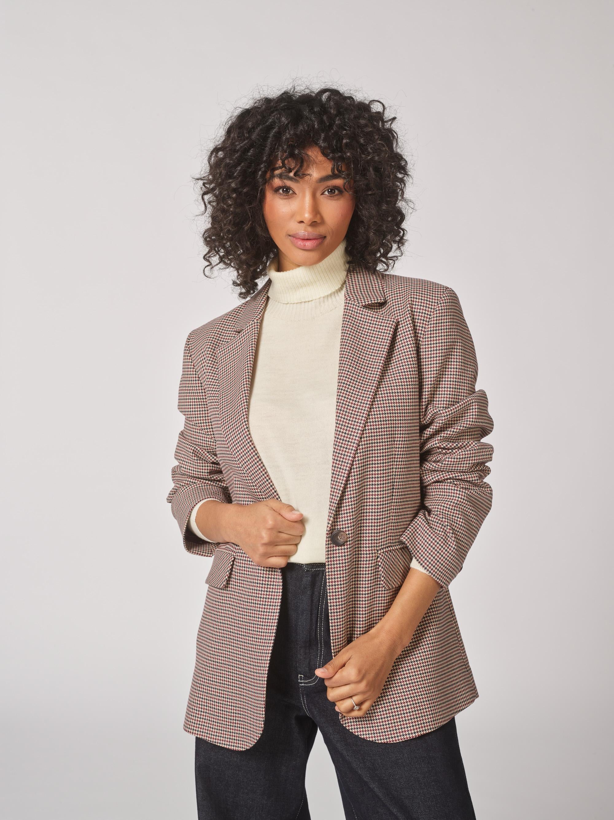 Licht oversized blazer - Pied de poule