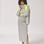 Aansluitende rok in stretchstof - Grey