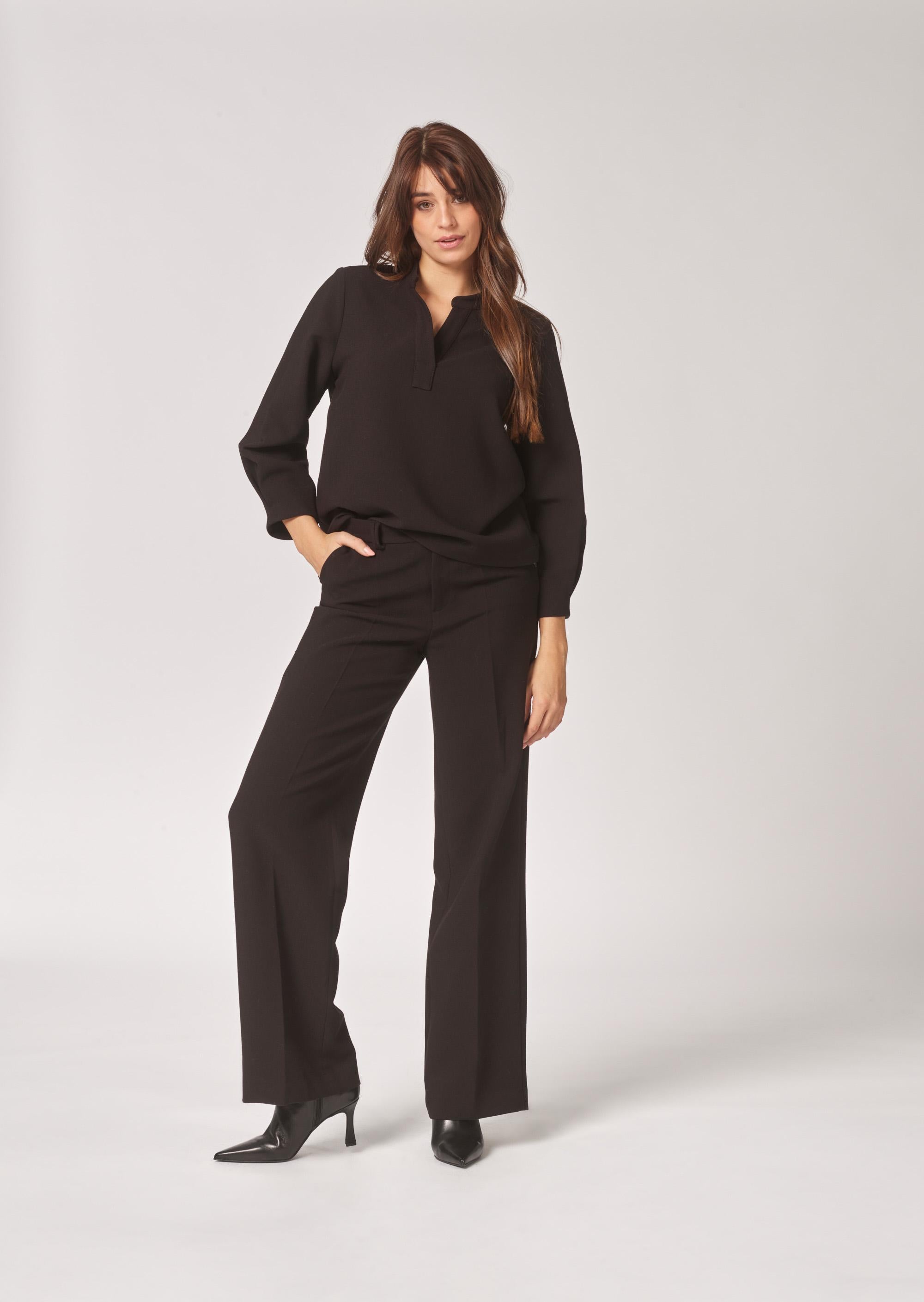 Blouse met v-hals - Black