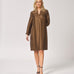 Satijnen jurk met v-hals - Olive