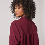 Soepelvallende blouse met rekker - Burgundy