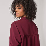 Soepelvallende blouse met rekker - Burgundy