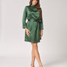 Korte jurk met opstaande kraag - Bottlegreen