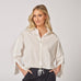 Oversized blouse met knoopdetail - White