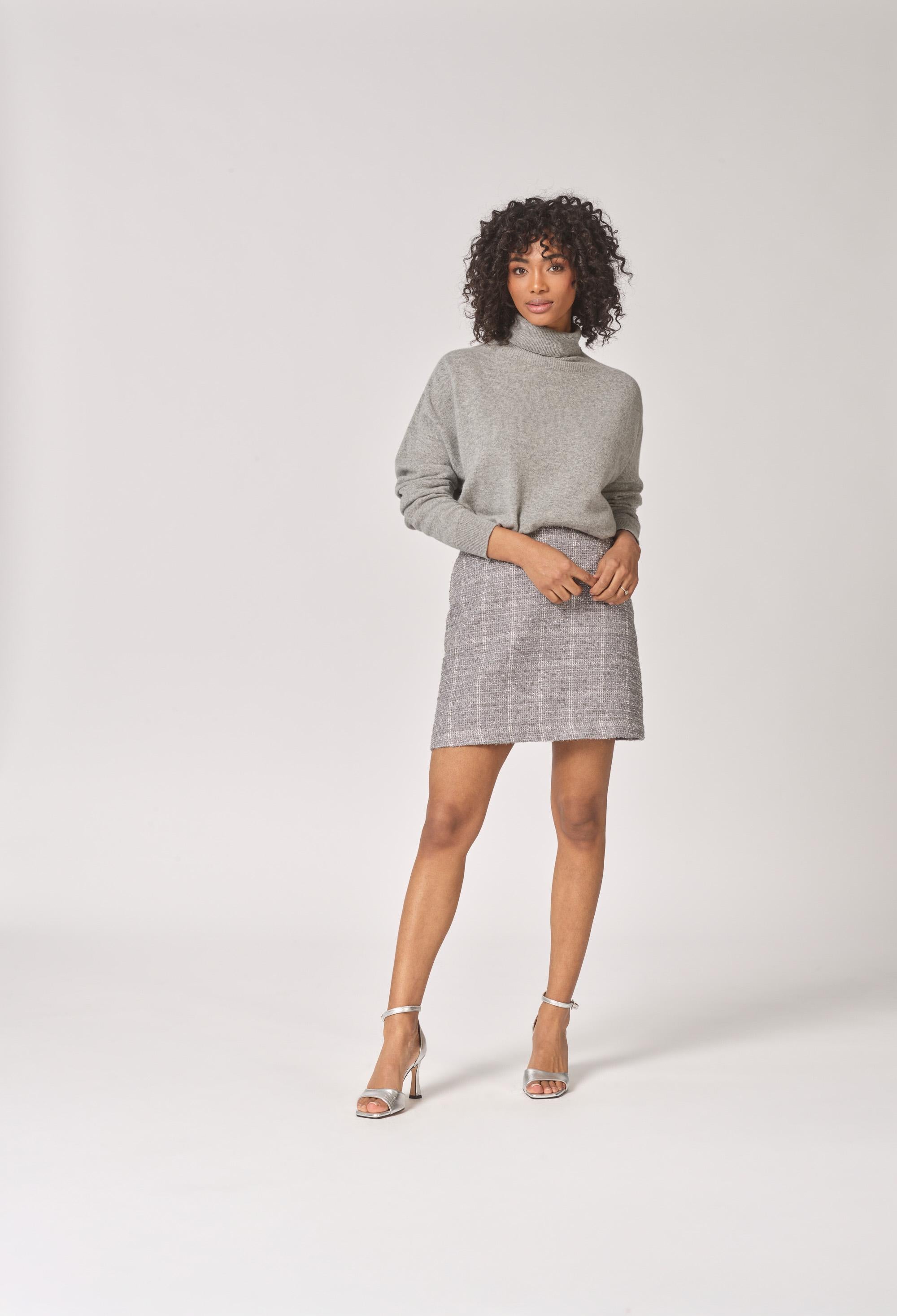 Korte rechte rok - Grey Sparkle