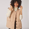 Teddy gilet met knoopsluiting - Brown