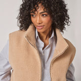 Teddy gilet met ritssluiting - Brown
