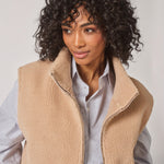 Teddy gilet met ritssluiting - Brown