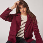 Klassieke mantel met rechte snit - Burgundy