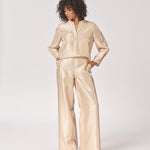 Satijnen blouse met mouwdetail - Gold