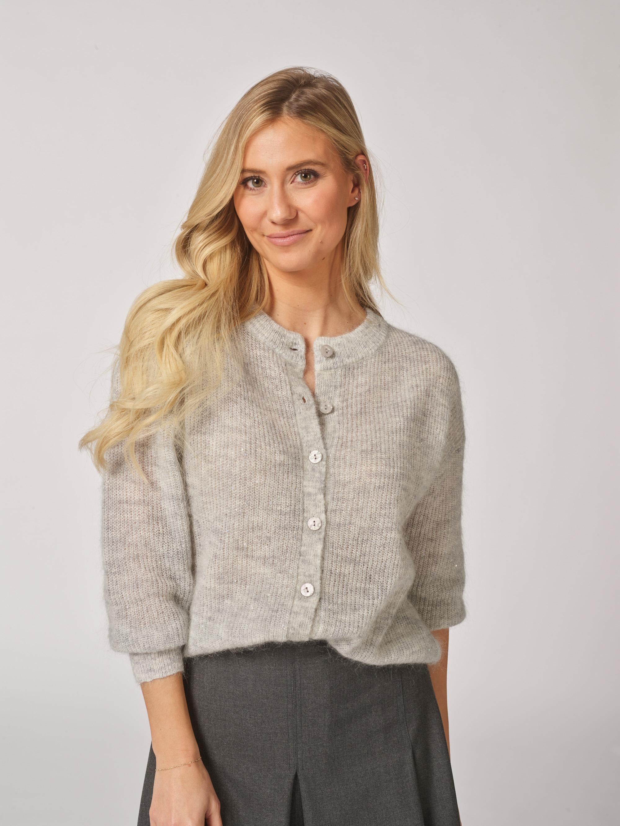 Gilet met subtiele glitter - Grey