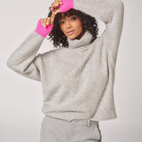 Rolkraag met kleur accent - Grey