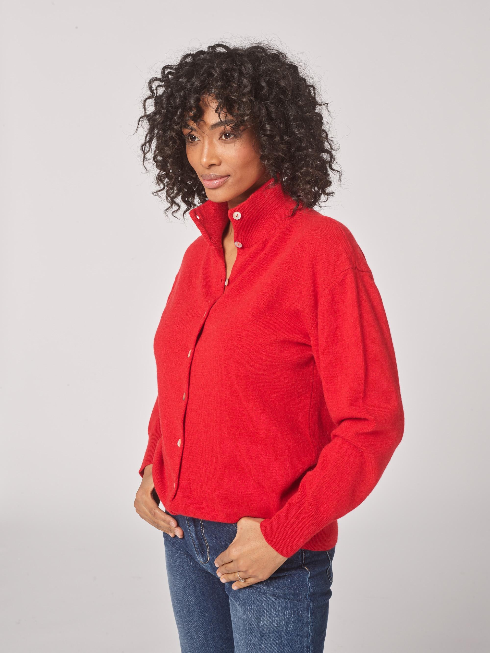 Pull met opstaande kraag - Red