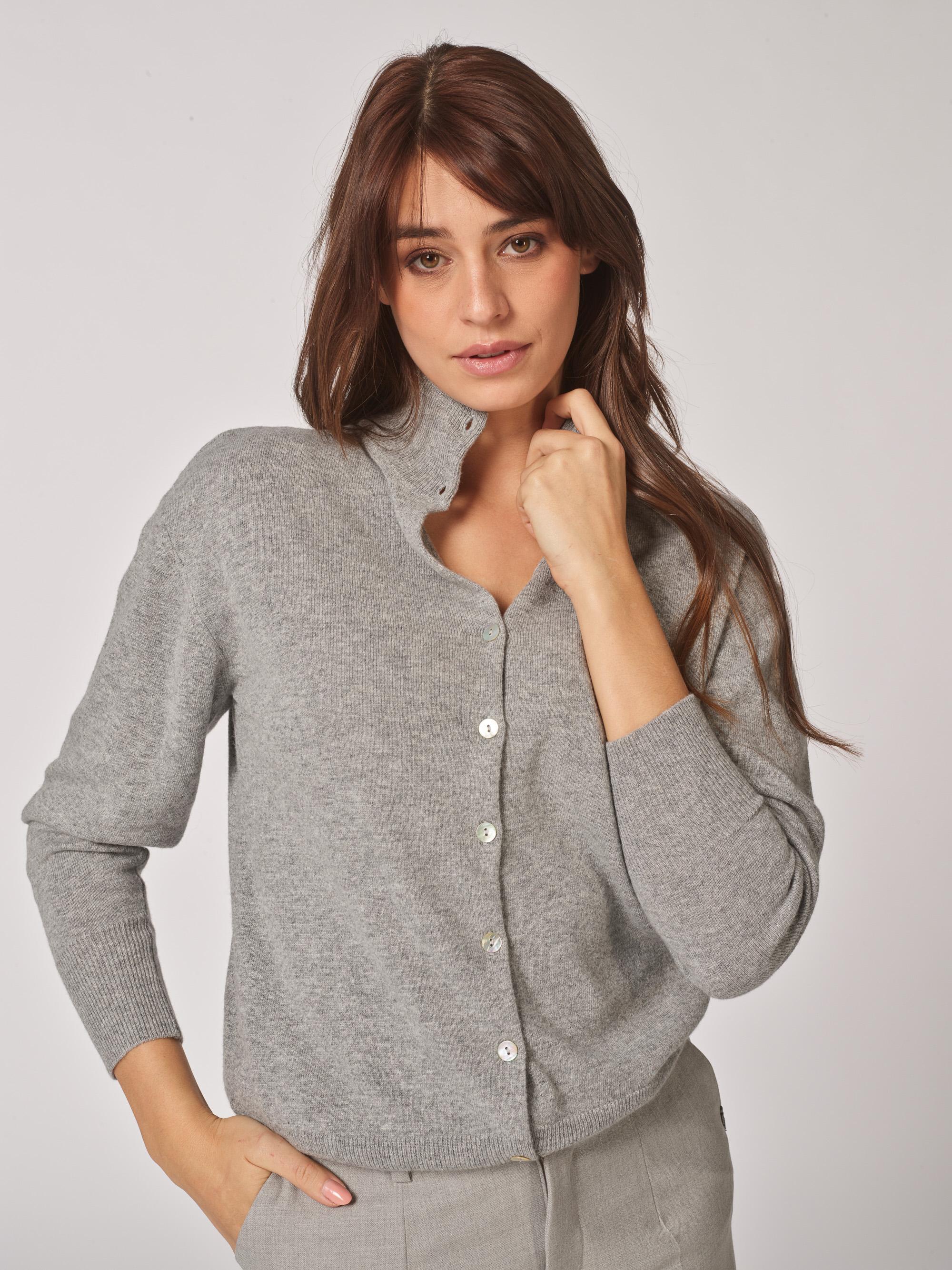 Pull met opstaande kraag - Grey