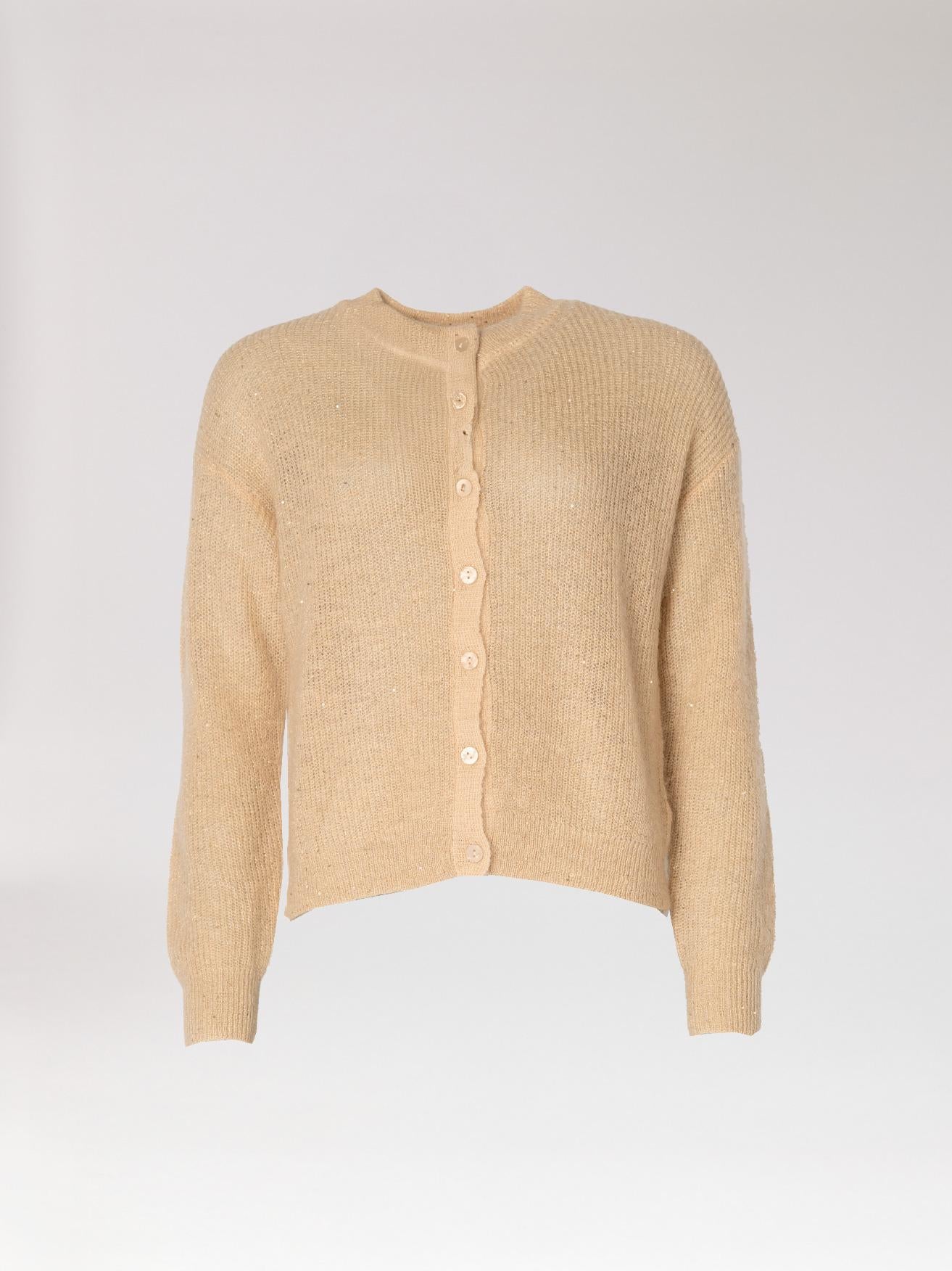 Gilet met subtiele glitter - Beige