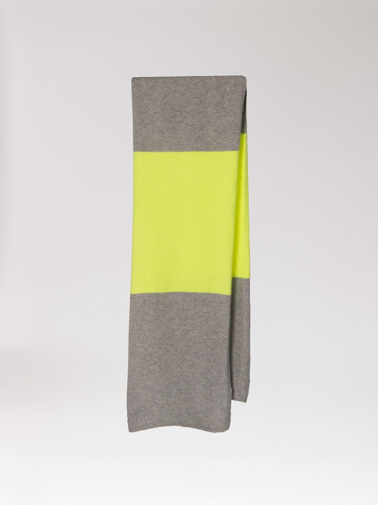 zachte sjaal - Grey / Fluo Yellow