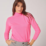 Fijne rolkraag - Fuxia