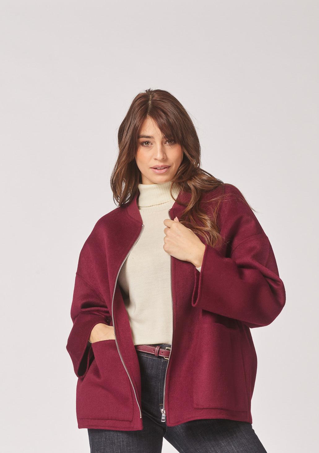 Mantel in bomberstijl - Burgundy