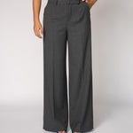 Wijde broek met hoge taille - Dark Grey