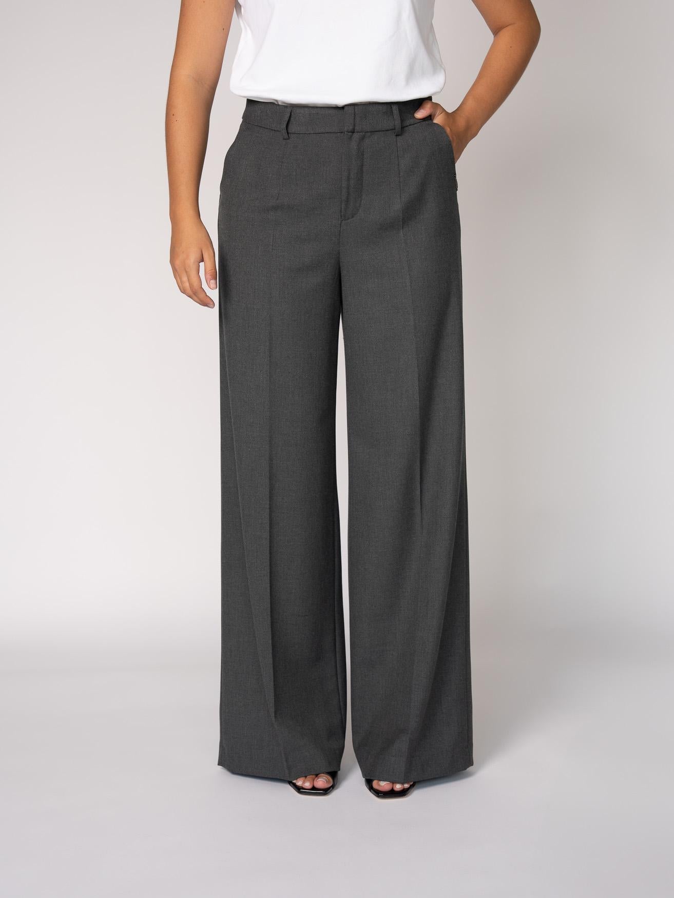 Wijde broek met hoge taille - Dark Grey