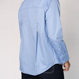 Katoenen blouse met knoopsluiting - Light Blue