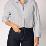 Katoenen blouse met knoopsluiting - Grey Stripe