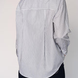 Katoenen blouse met knoopsluiting - Grey Stripe
