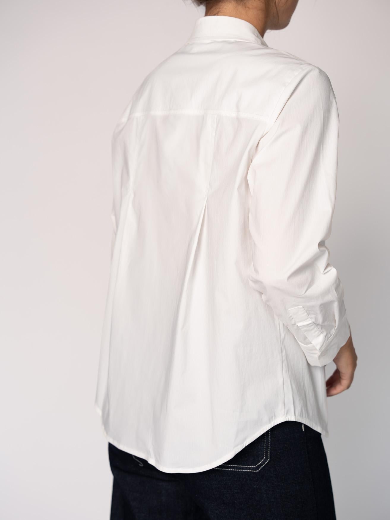 Katoenen blouse met knoopsluiting - White