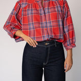 Hemd met oversized mouwen - Multicolour Red