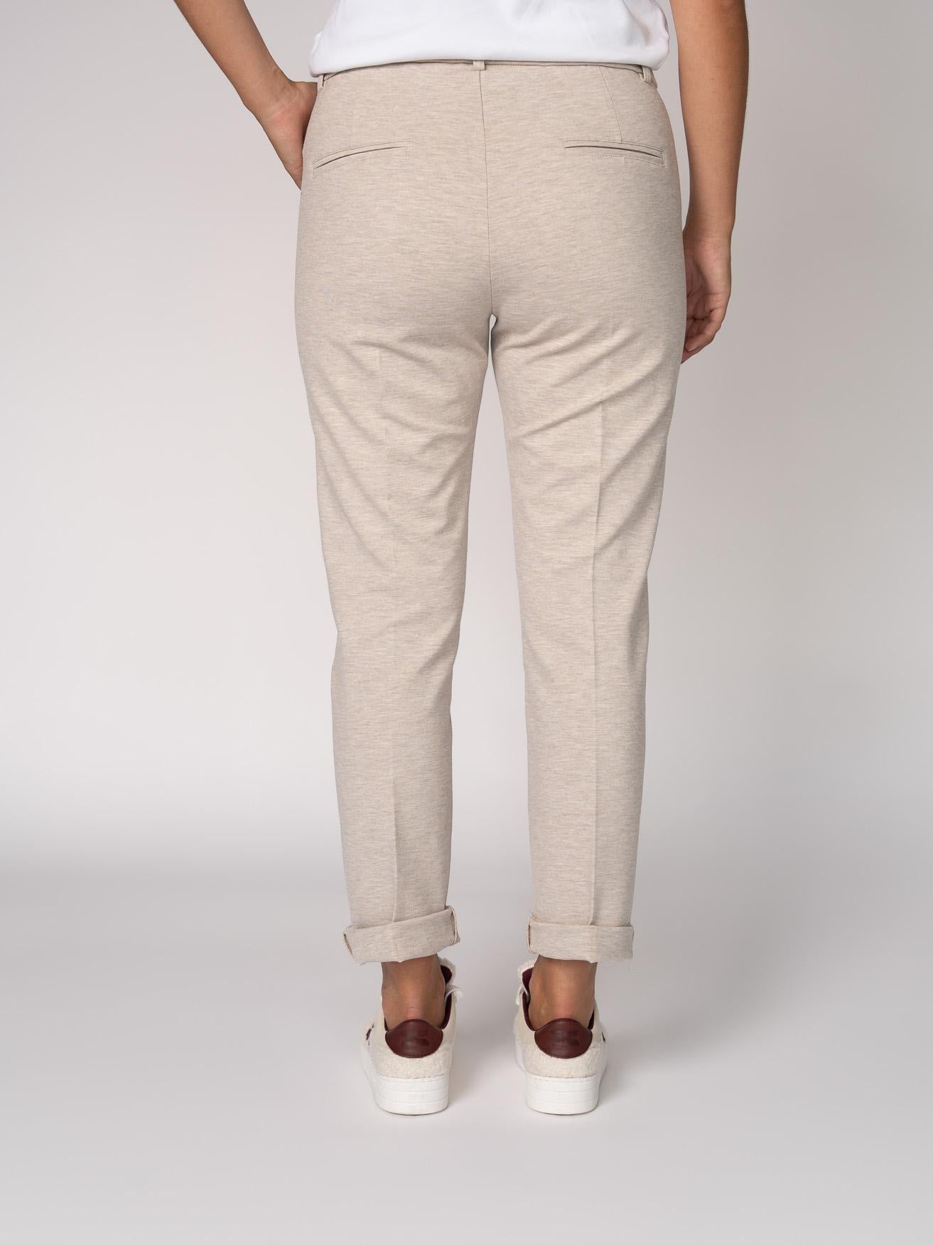 Stretch broek met smalle pijpen - Beige