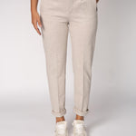 Stretch broek met smalle pijpen - Beige