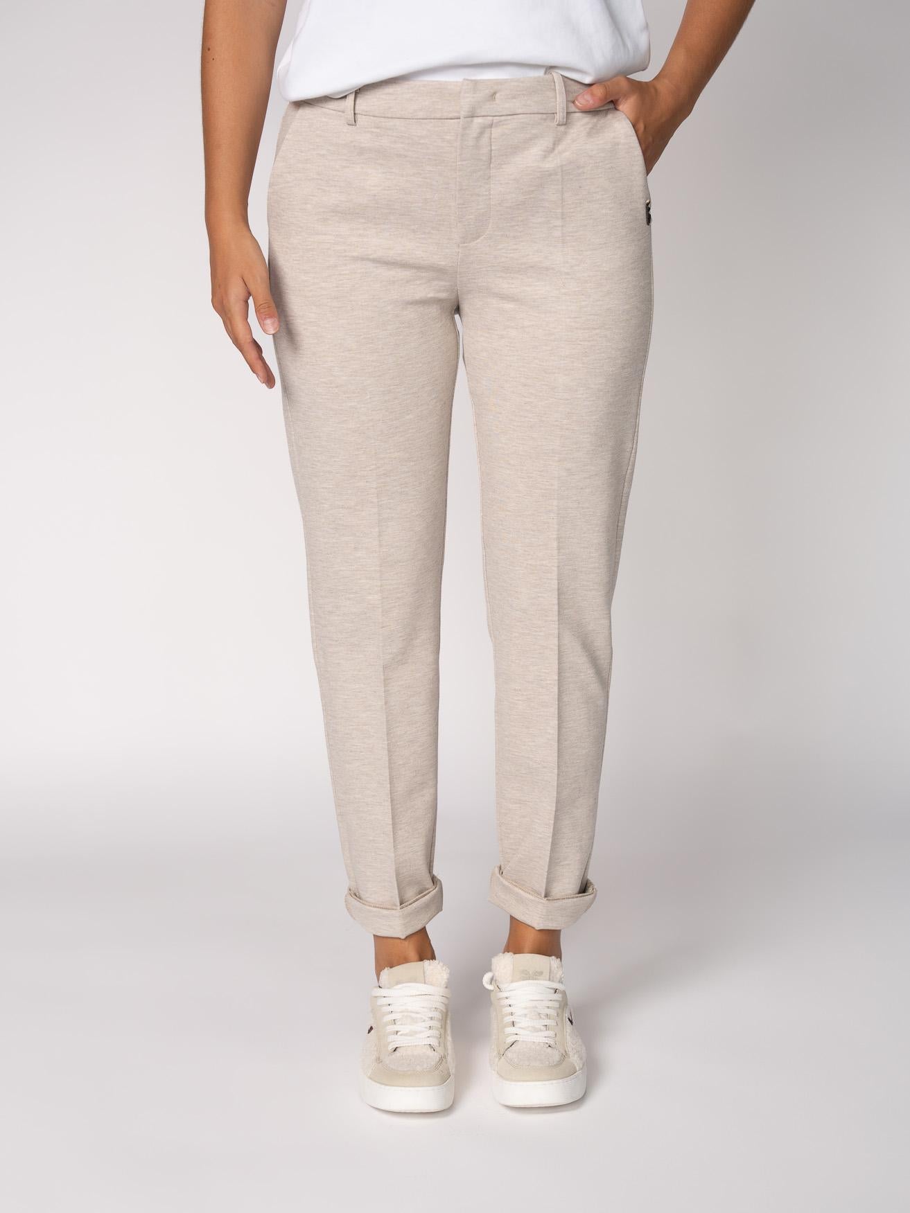 Stretch broek met smalle pijpen - Beige