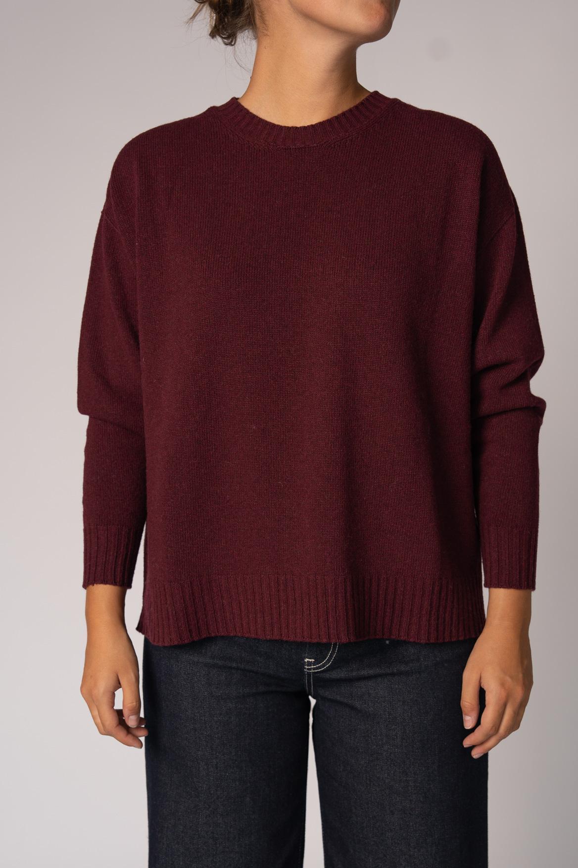 Losse pull met ronde hals - Burgundy