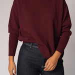 Losse pull met ronde hals - Burgundy
