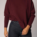 Losse pull met ronde hals - Burgundy