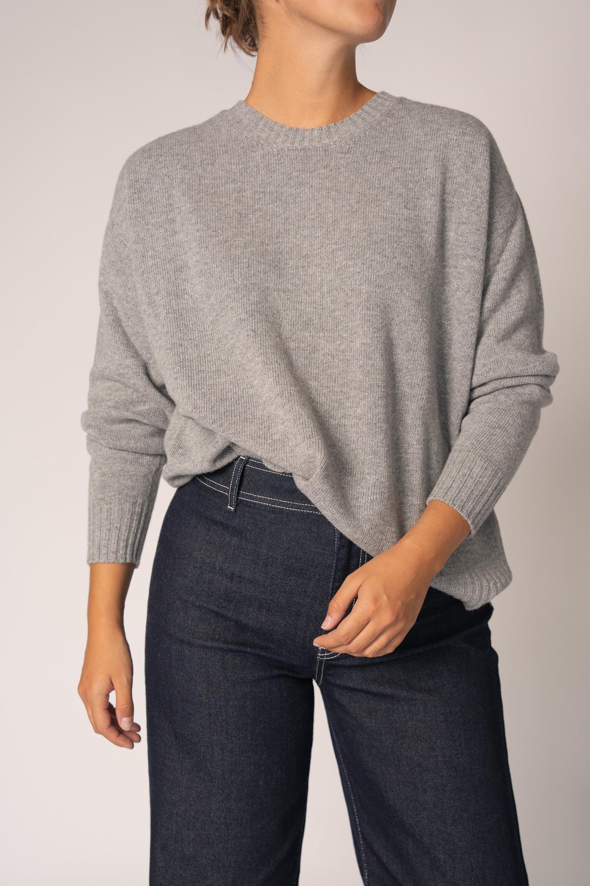 Losse pull met ronde hals - Grey
