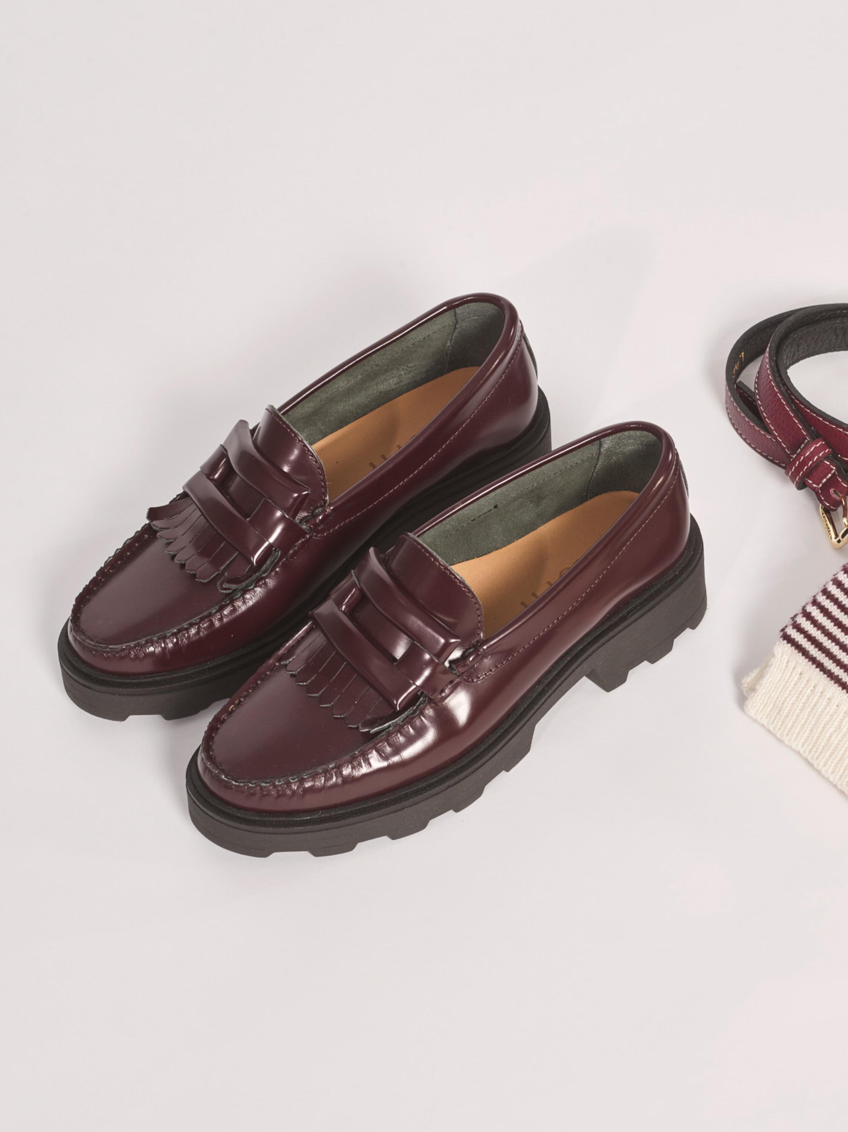 Moccasin met brede zool - Burgundy